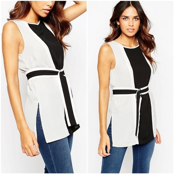 ❤️[3/$35] ASOS Colourblock Sleeveless Belted Tunic - Picture 3 of 7